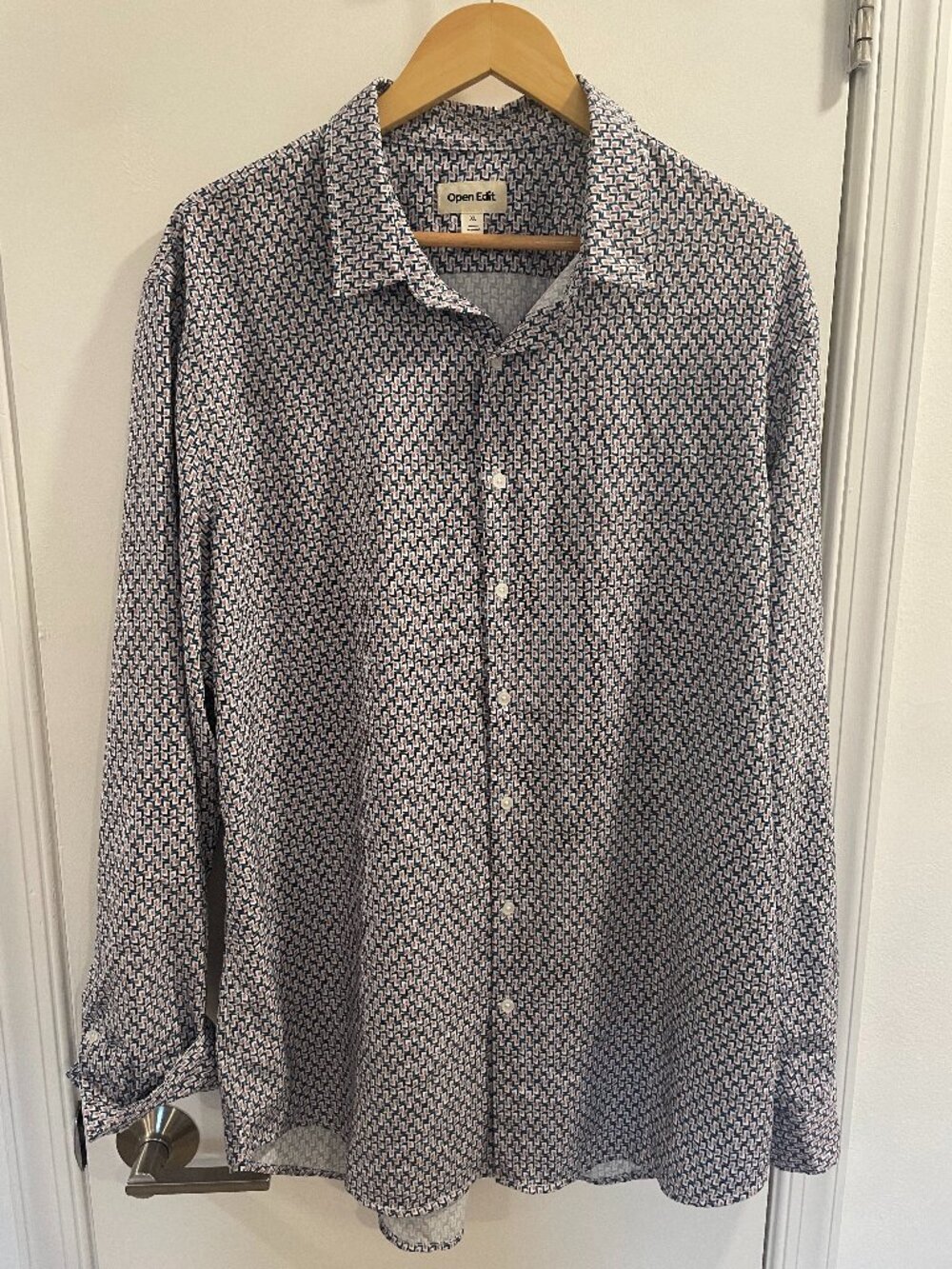 Open Edit Patterned Button Down